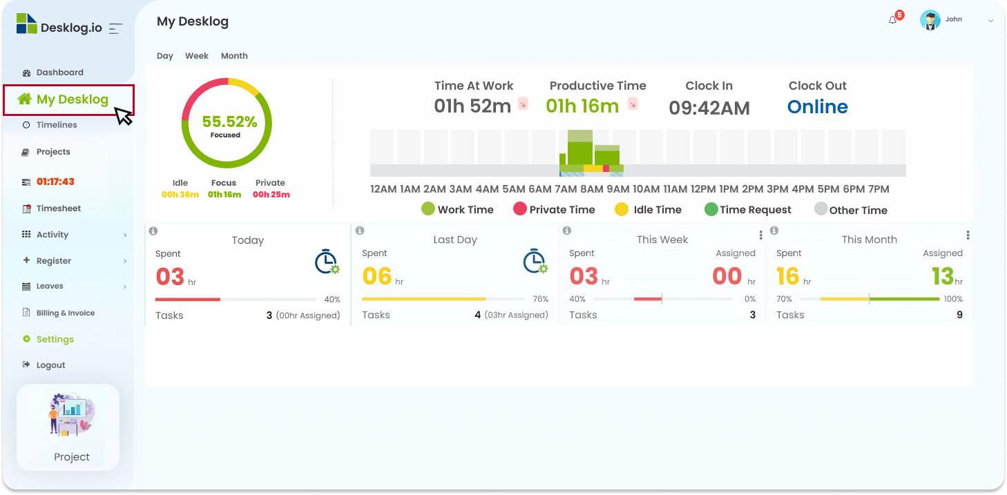 Desklog Dashboard