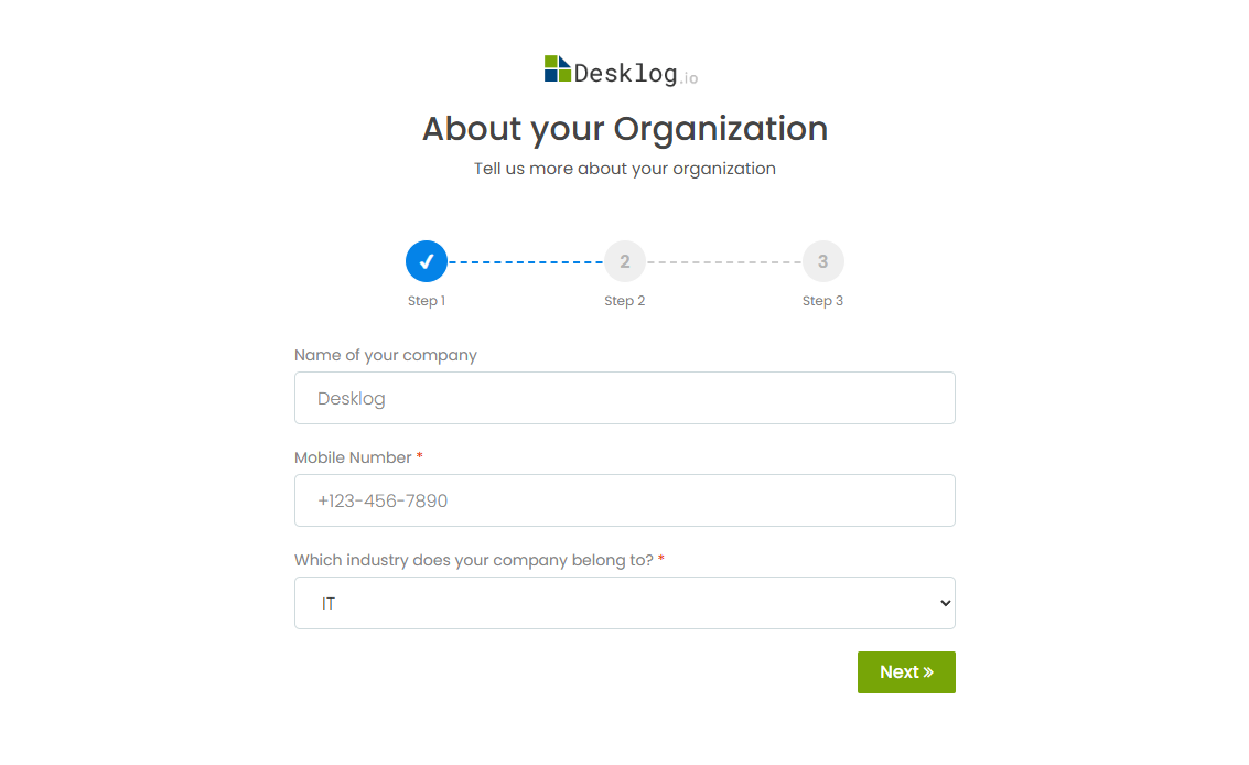 Desklog About your organization
