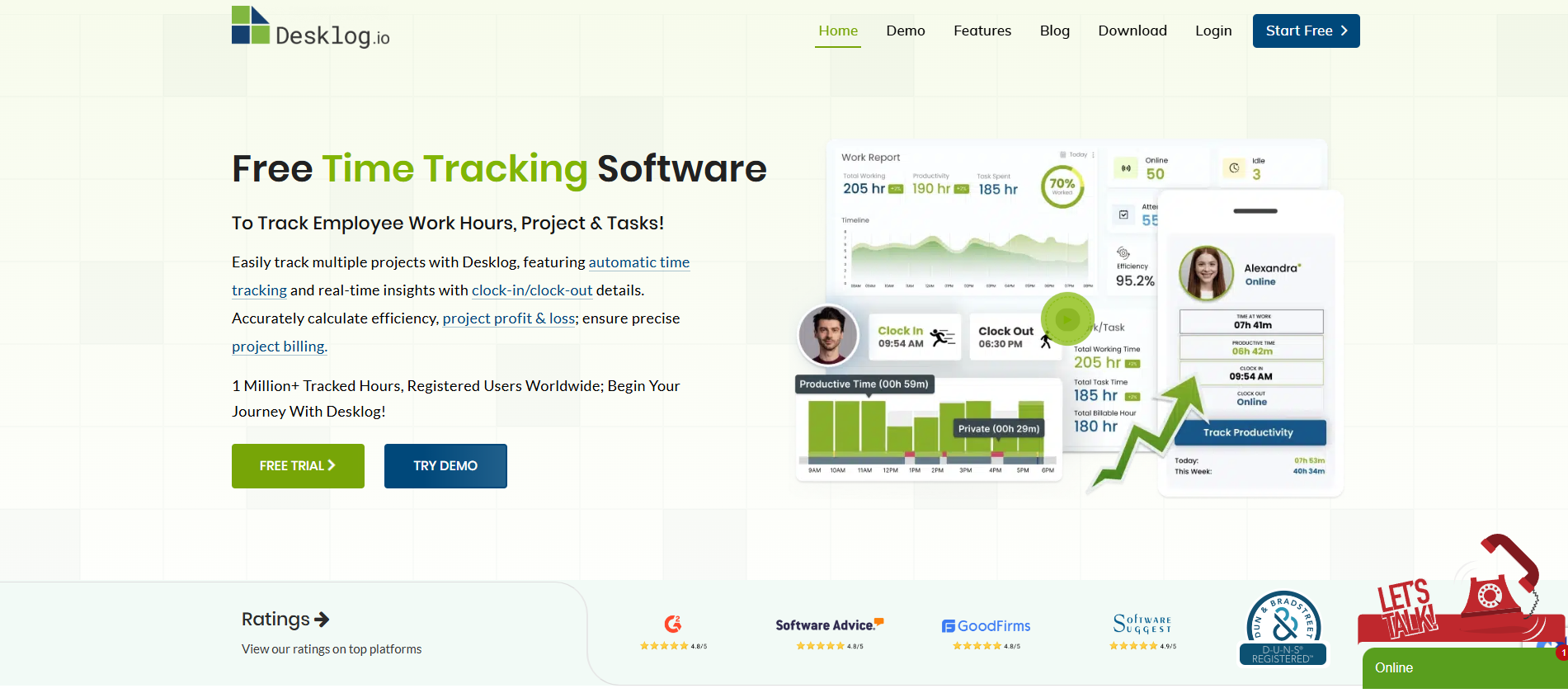 Desklog Homepage