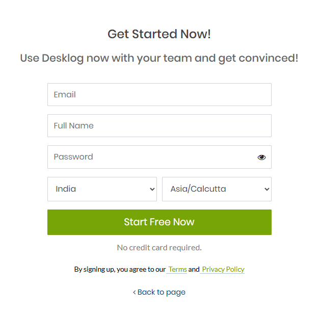 Desklog Get Started Now