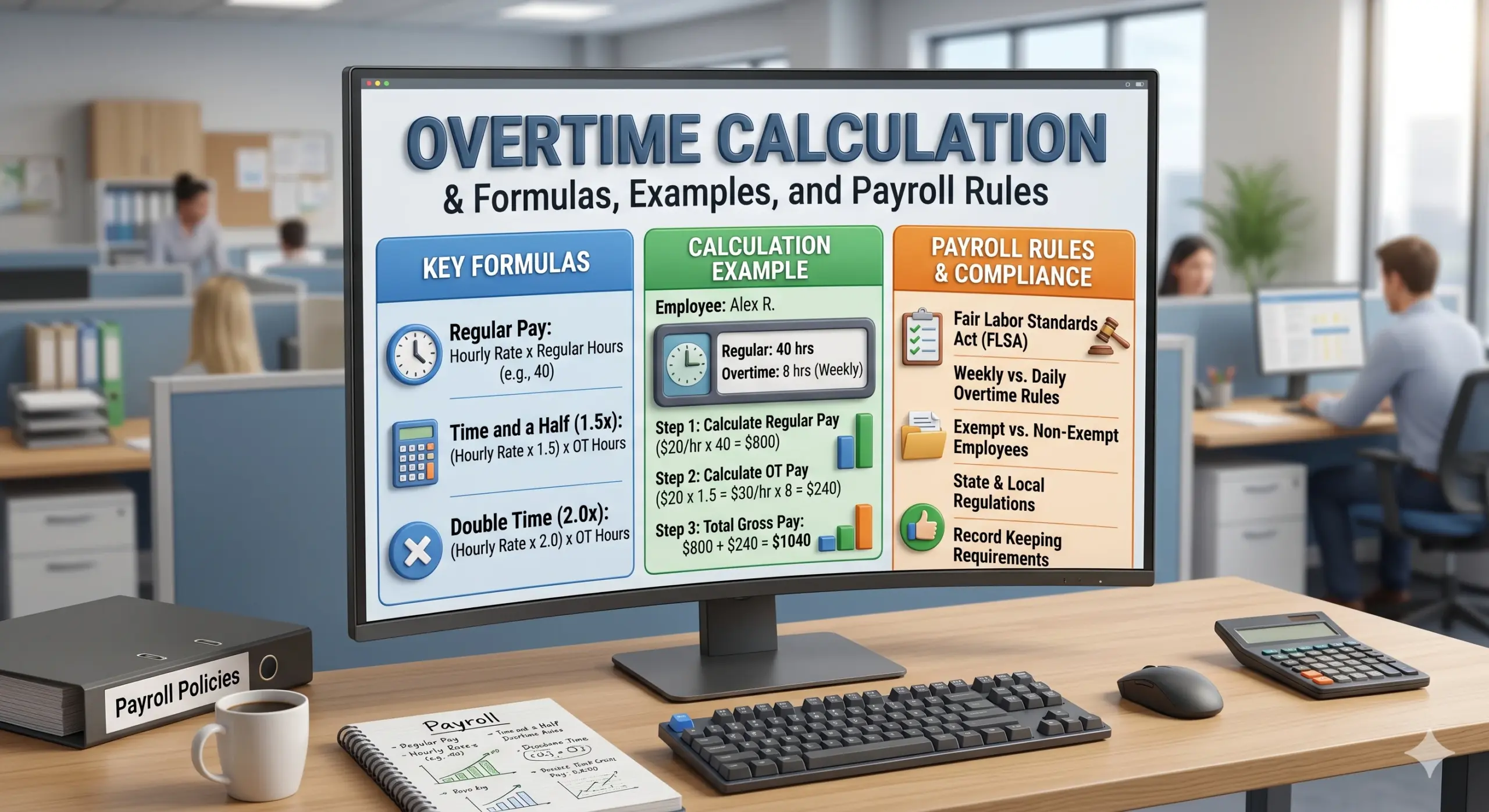 Overtime Calculation: Formulas, Examples, and Payroll Rules Explained