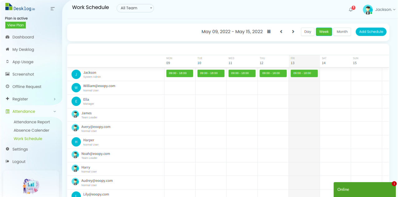 Desklog Employee Shift Management