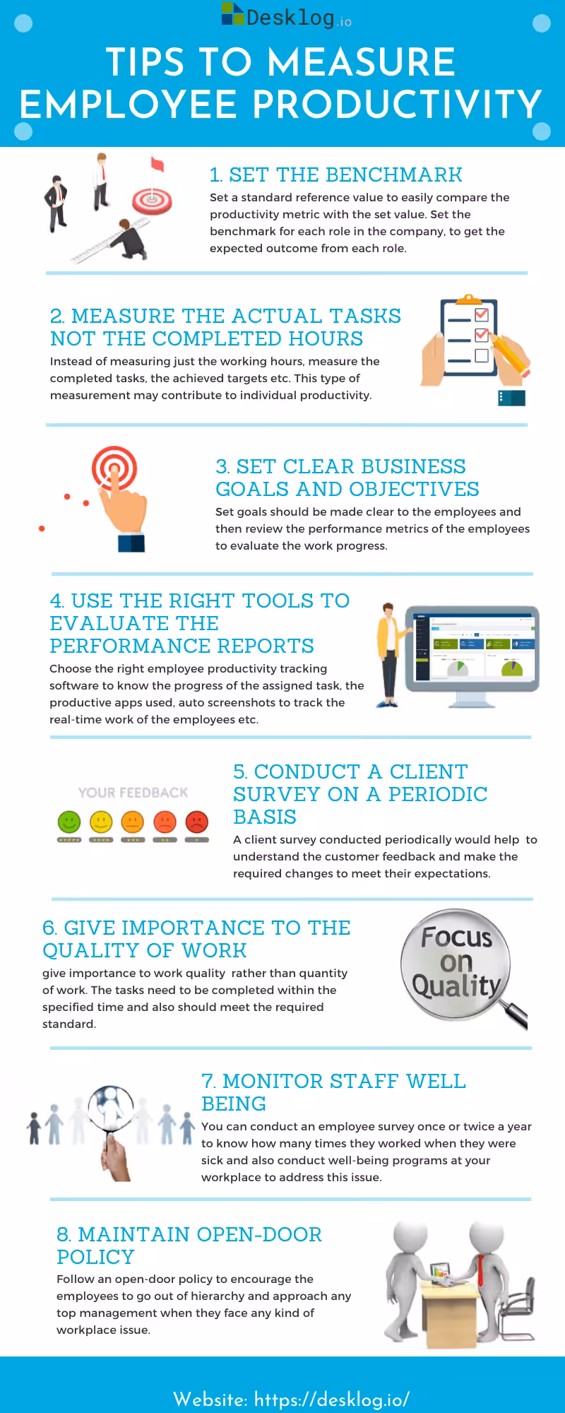 Tips to measure employee productivity - infographic