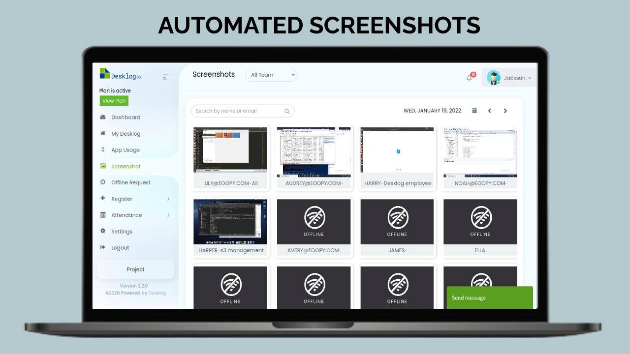 Desklog Automated Screenshots