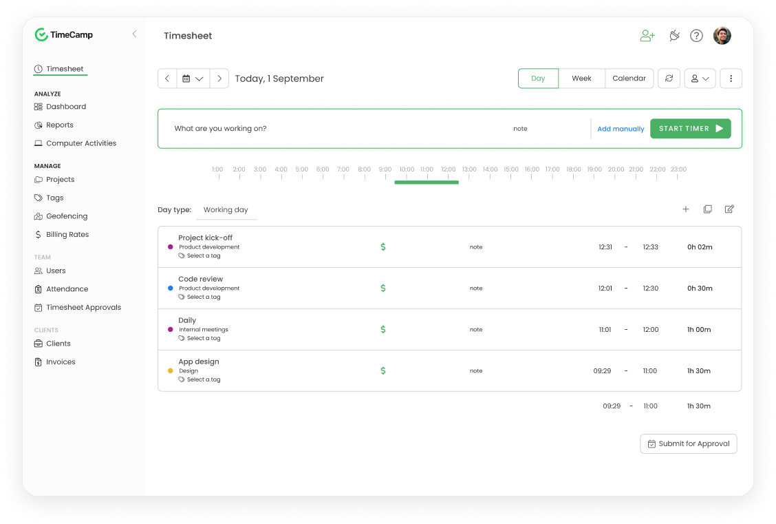 Time Camp Dashboard