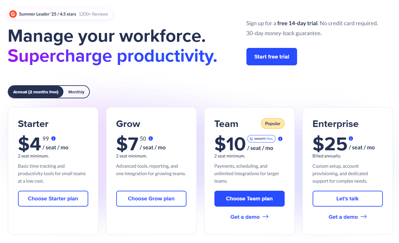 Hubstaff Pricing