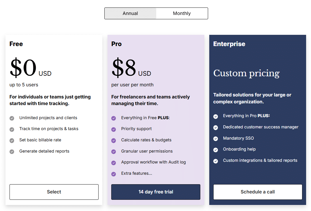 My Hours Pricing