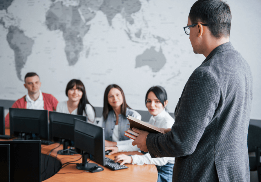 Team in an online meeting